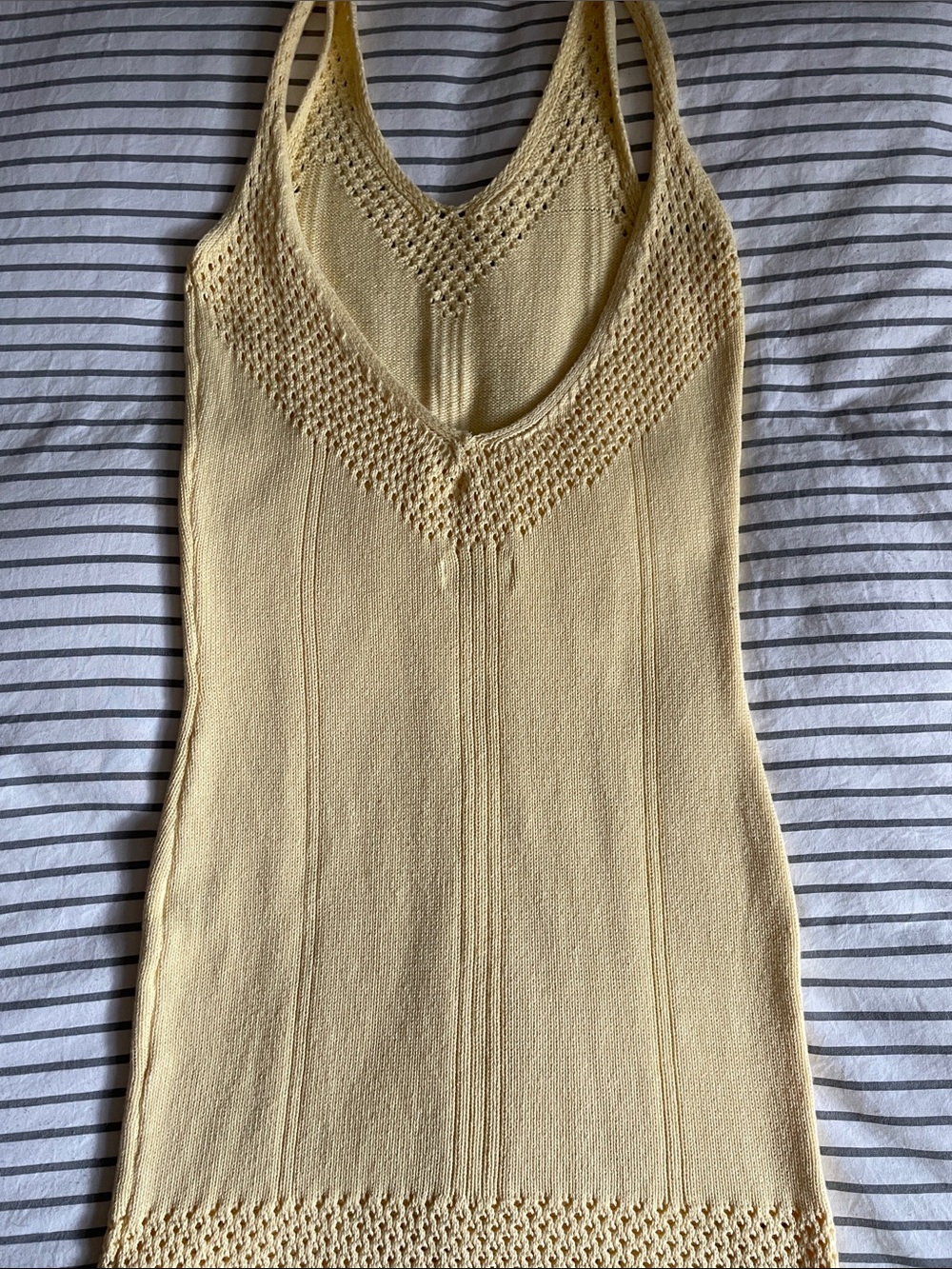M   SUPERDOWN  Alluring Pale Yellow Backless Knit Dress REVOLVE